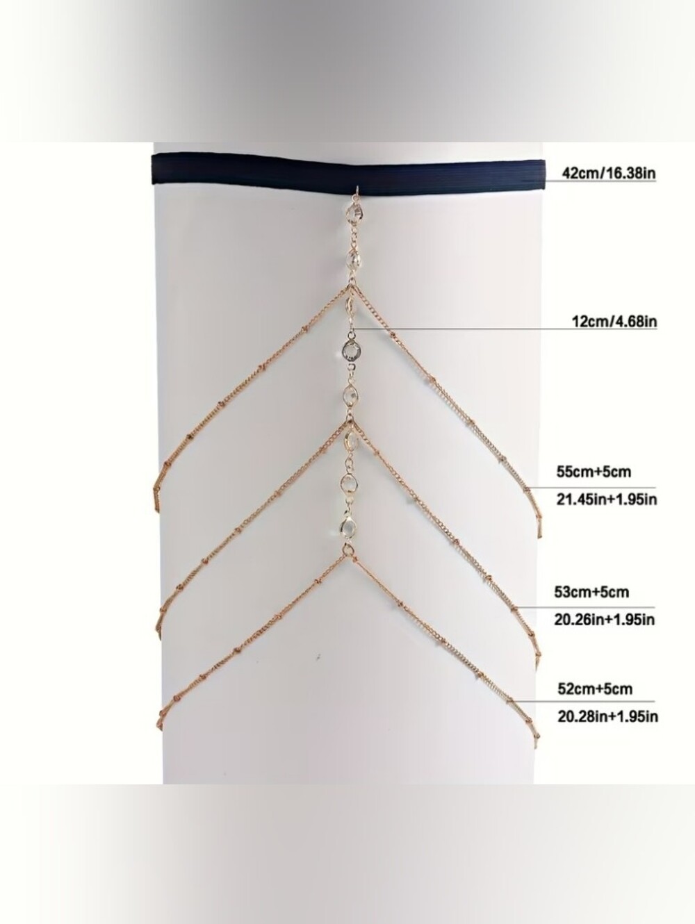 B2G1F Silver Layered Thigh Chain - Picture 2 of 2